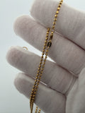 24" 14K Yellow Gold Diamond Cut Moon Bead 2mm 7.2g