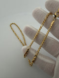 20" 14K Yellow Gold Fancy Rounded Box Link 3.3mm 9.17g