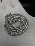 18" 11ctw Moissanite Silver Tennis Chain 2mm 16.5g