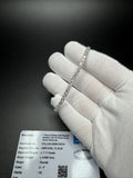 7" 14k White Gold 7.17ctw E-F VS Lab Diamond Tennis Bracelet EGL Certified 3.5mm 8.84g