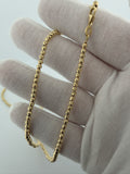 22" 10K Diamond Cut Moon Bead Chain 3mm 9.6g