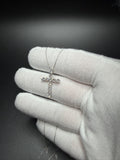 18" 14k White Gold Chain & 1" 1ctw VS/VVS Lab Diamond Cross 1.5g