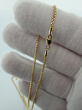 18" 14k Yellow Gold Rounded Box Chain 1.5mm 3.4g
