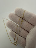 22" 14K Yellow Gold Box Chain 1mm 2.2g