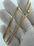 18" 14k Yellow Gold Rounded Box Chain 1.5mm 3.45g