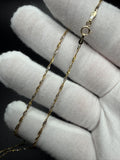 18" 14K Yellow Gold Two-Tone Serpentine 1.5mm 2.1g