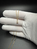 18" Gold over Silver Chain .5ctw Pear Lab Diamond Solitaire 1.5g