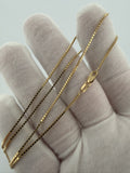 18" 14K Yellow Gold Box Chain 1mm 3.9g