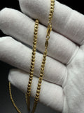 22" 14k Yellow Gold Dia Cut Moon Bead Chain 3mm 14.6g