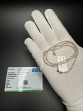 17" 14k Yellow Gold 5.05ctw E-F VS Lab Diamond Tennis Chain EGL Certified 2mm 9.05g