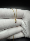 18" Gold over Silver Chain 1/4ctw Round Lab Diamond Solitaire Pendant 1.5g