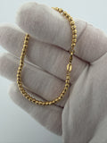 7" 10K Yellow Gold Diamond Cut Moon Bead 3mm 3.22g