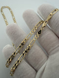 22 inch 4mm Figaro chain in 14K yellow gold, 11.9g, view 7 - Ott Family Jewelry