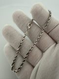 7.5" 14K White Gold Rope 3mm 5.92g