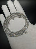 22" Silver 34ctw VS/VVS Lab Diamond Tennis Chain 4.5mm 43.0g