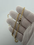 24" 10K Yellow Gold Rope Chain 3mm 16.75g