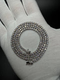 22" Silver 14ctw VS/VVS Lab Diamond Tennis Chain 3mm 25.3g