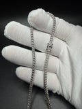 20" Silver est 1ctw Natural Diamond Tennis Chain 3mm 24.1g