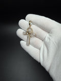 2" 10K Yellow Gold Ankh Pendant with Eye of Horus 1/3ctw Natural Diamond 8.6mm Bail 5.0g