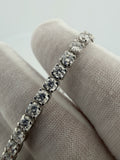 7.25" Silver 10ctw E-F VS/VVS Lab Diamond Tennis Bracelet 9.7g