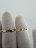 6" 14K Yellow Gold Tri-Color Valentino Baby ID Bracelet 3.5mm 4.05g