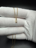 18" Gold over Silver Chain 1/4ctw Oval Lab Diamond Solitaire Pendant 1.4g