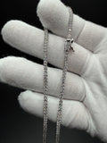 24" Silver 2mm 22ctw Moissanite Tennis Chain 22.0g