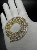20" Gold over Silver 38ctw Moissanite Tennis Chain 4mm 31.5g