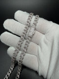 20" Silver 16ctw Moissanite Cuban 6mm 47.8g