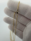 16" 14k Yellow Gold Rounded Box Chain 1.5mm 2.3g
