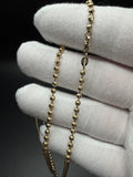 24" 14k Yellow Gold Dia Cut Moon Bead Chain 3mm 15.63g
