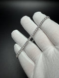8" Silver Moissanite Tennis Bracelet 3mm 10.0g