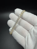 7" 4mm gold over silver moissanite tennis bracelet, 12.33ctw D VVS1, 12.4g – Ott Family Jewelry (7)