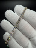 7" 14k Yellow Gold 7.2ctw E-F VS Lab Diamond Tennis Bracelet EGL Certified 3.5mm 8.68g