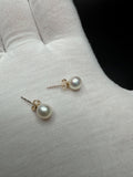 6mm 10k Yellow Gold Freshwater Pearl Studs 0.85g