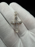 1.25" 10K Yellow Gold 1/2ctw Natural Diamond Cross Pave with Bezel Accents 4mm Bail 3.3g