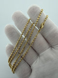 20" 14k Yellow Gold Diamond Cut Moon Bead Chain 2.5mm 11.0g
