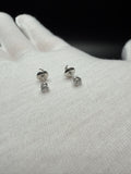 14k White Gold 1/4ctw VS/VVS Lab Diamond Studs Screw Back Posts .6g