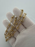 18" 10k Yellow Gold Fancy Paperclip/Hardware Link 5.5mm 14.15g