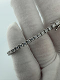 8" Silver 5ctw VS/VVS Lab Diamond Tennis Bracelet 3mm 12.0g
