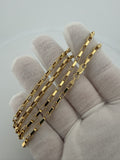 20" 14k Yellow Gold Fancy Paperclip 3.5mm 6.81g