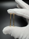 1.5" 14K Yellow Gold Fancy Oval Hoops 3.1g