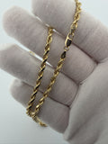 24" 14k Yellow Gold Rope 3.5mm 27.4g