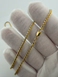 22" 14K Yellow Gold Rounded Box 2.5mm 6.91g