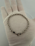 8" 14K White Gold Rope 4.5mm 14.25g
