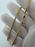 22" 14K Yellow Gold Foxtail Franco 3mm 10.8g
