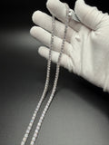 22" 44ctw Moissanite Silver Tennis Chain 4mm 38.0g