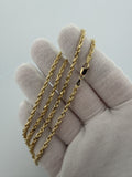 20" 14K Yellow Gold Rope Chain 3mm 15.52g
