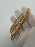24" 14k Yellow Gold Foxtail Franco 3mm 11.7g