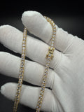 22" Gold over Silver 18ctw VS/VVS Lab Diamond Tennis Chain 3.5mm 33.1g